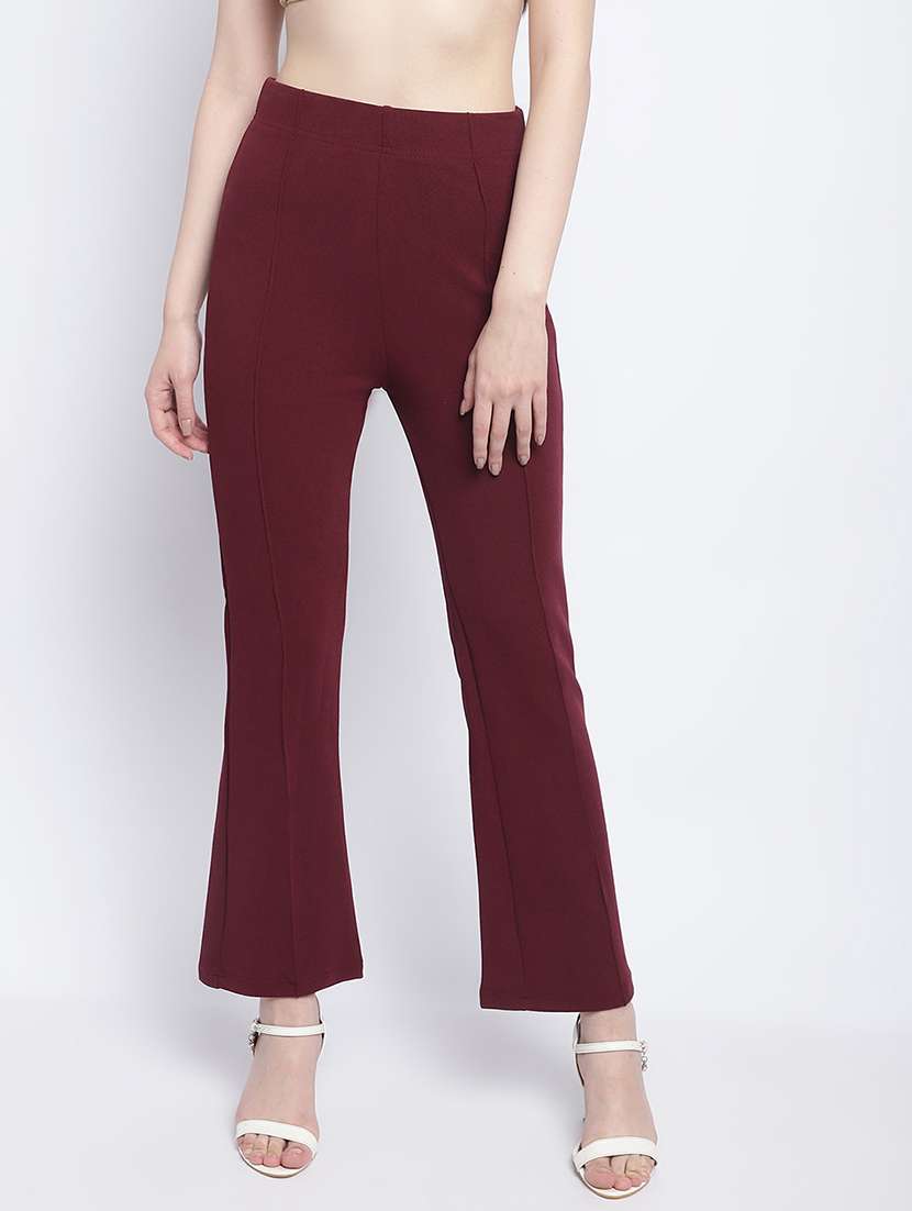 women mid rise bootcut trouser