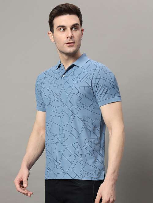 men polo neck printed t-shirt - 21055506 - Standard Image - 0
