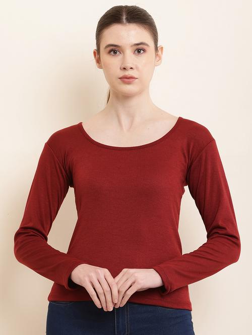 women solid cotton lycra top - 21055540 -  Standard Image - 0