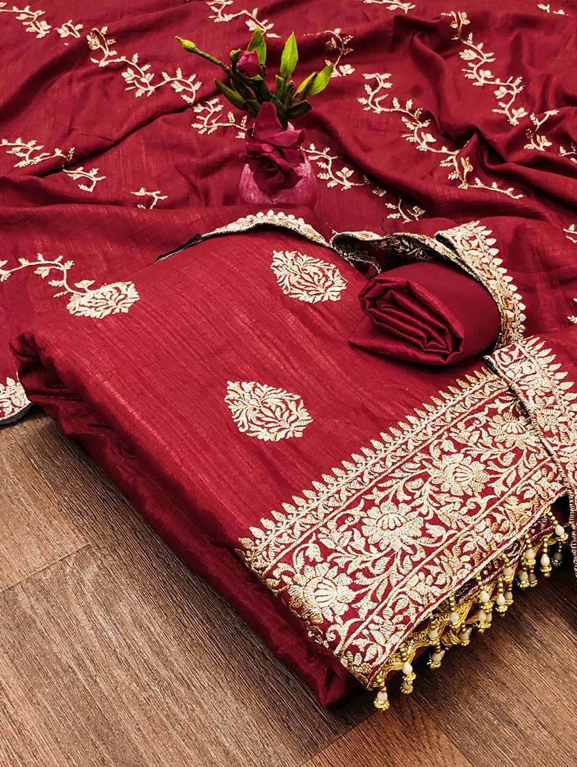 embroidered unstitched suit set