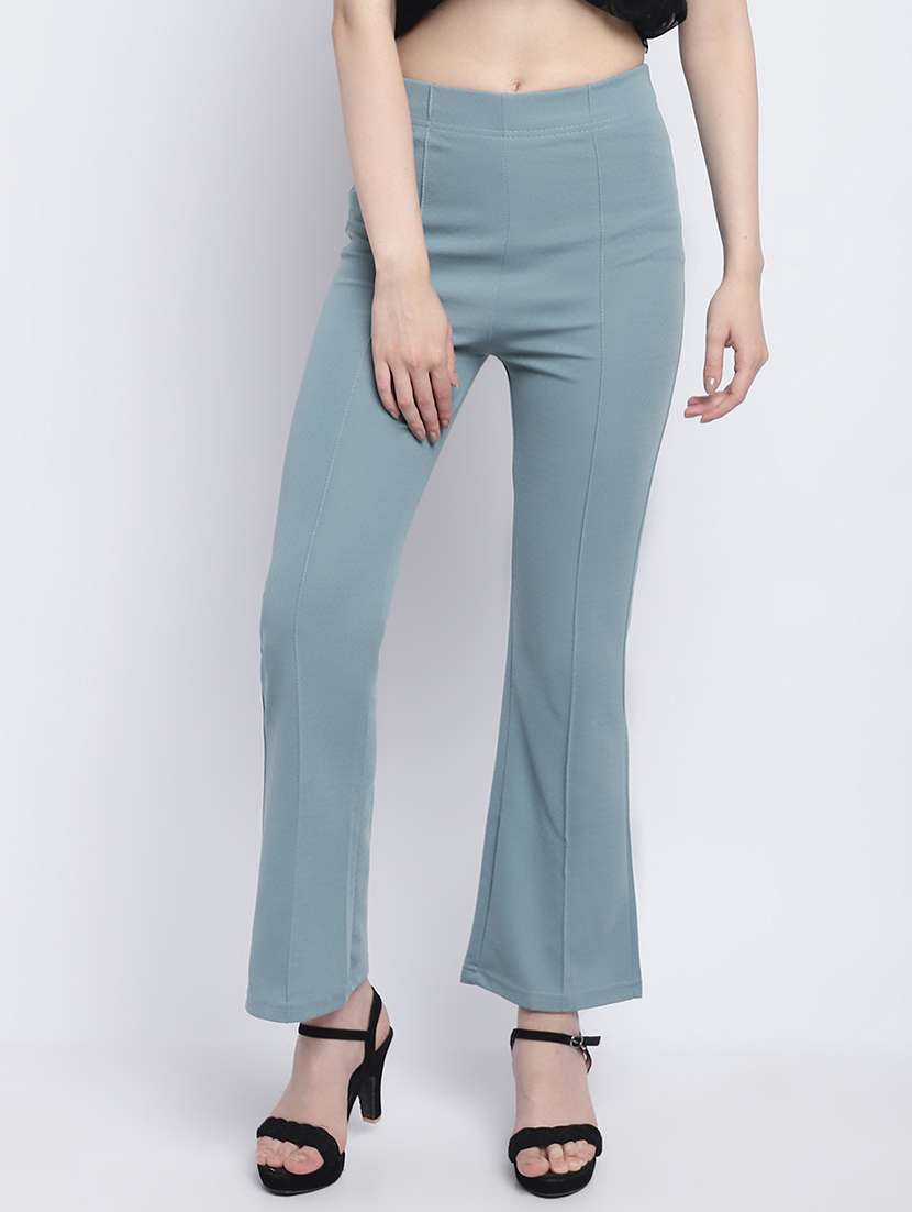 sea green lycra bootcut trouser