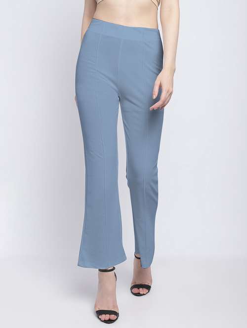 light blue lycra bootcut trouser - 21055966 - Standard Image - 0
