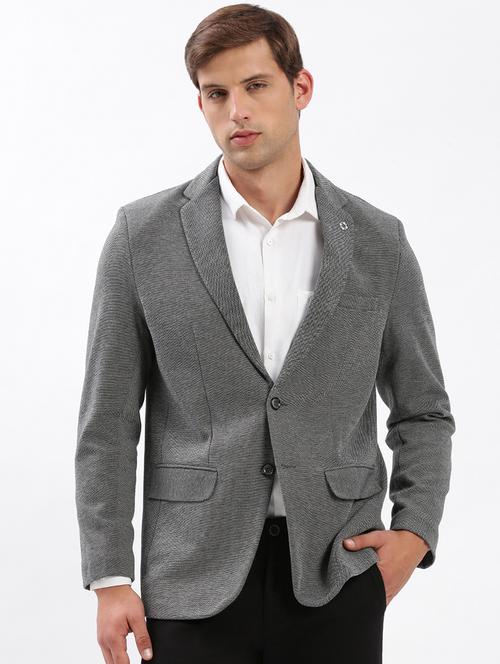 men notched lapel neck solid single breasted casual blazer - 21056102 - Standard Image - 0