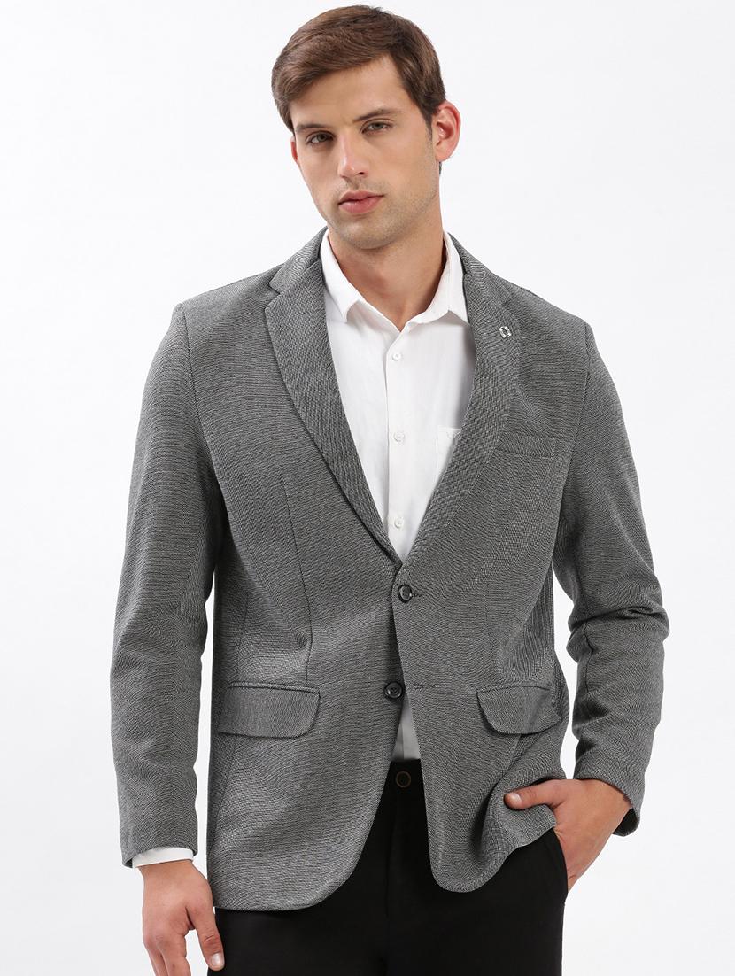 men notched lapel neck solid single breasted casual blazer - 21056102 - Zoom Image - 0