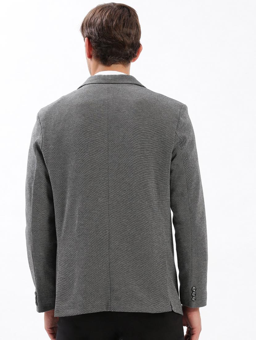 men notched lapel neck solid single breasted casual blazer - 21056102 - Standard Image - 2