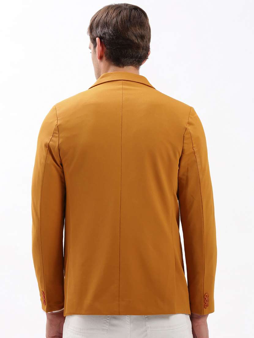 men notched lapel neck solid single breasted casual blazer - 21056109 -  Standard Image - 2