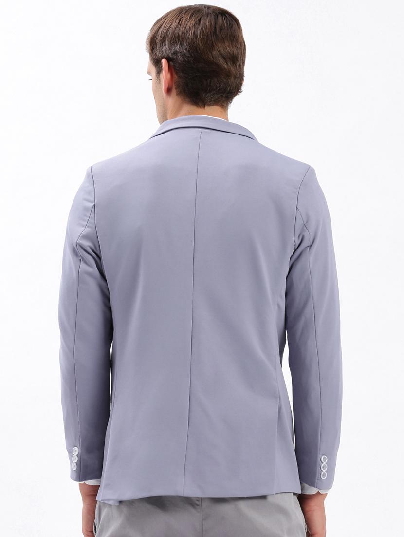 men notched lapel neck solid single breasted casual blazer - 21056111 - Standard Image - 2