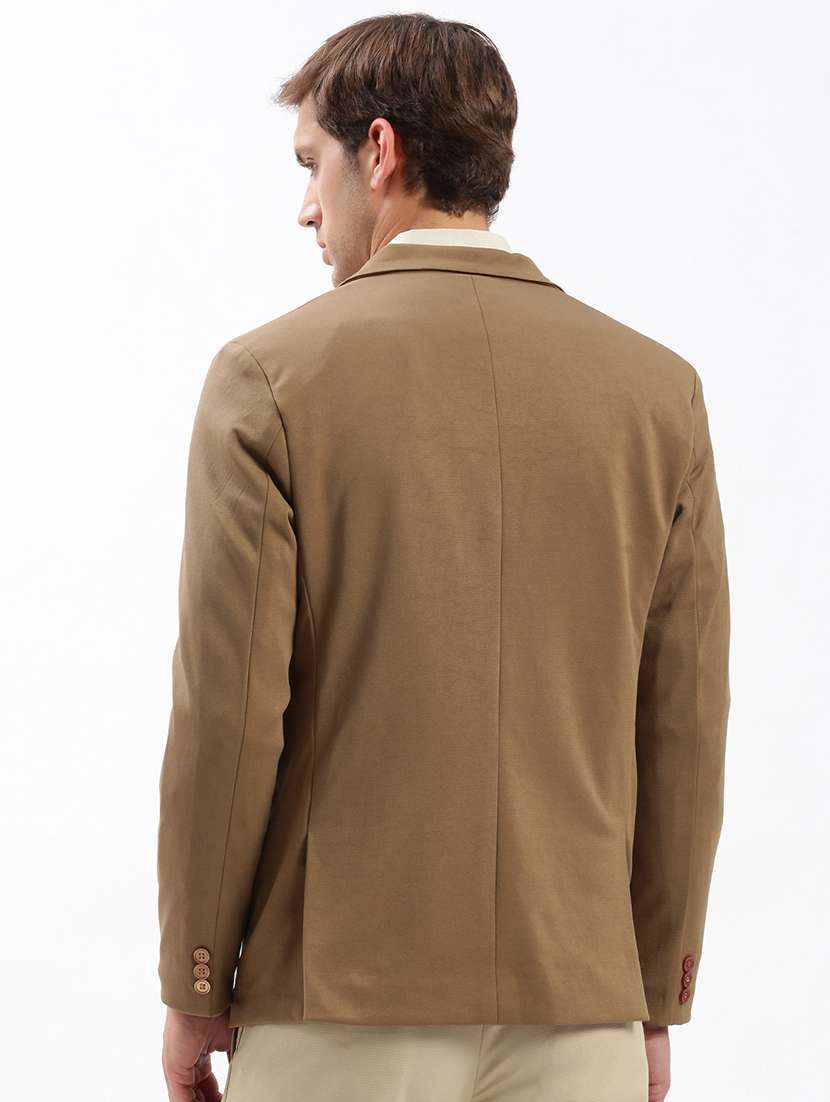 men notched lapel neck solid single breasted casual blazer - 21056115 -  Standard Image - 2