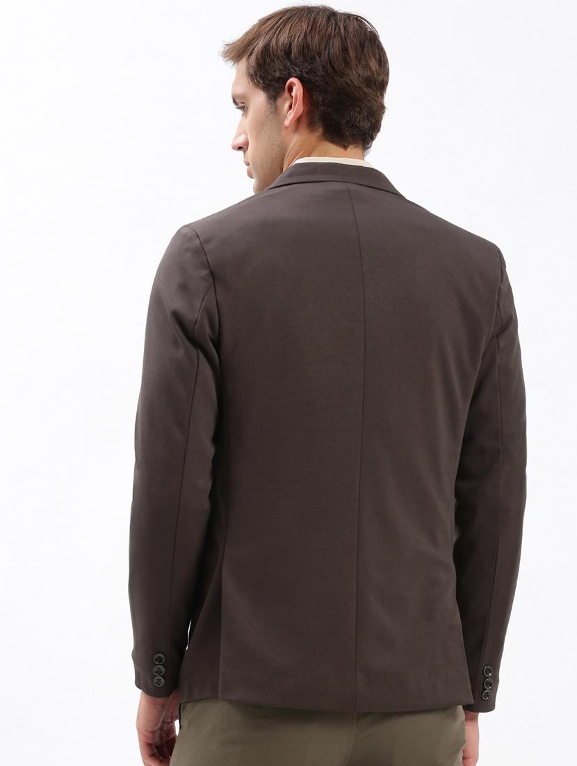 men notched lapel neck solid single breasted casual blazer - 21056124 - Standard Image - 2