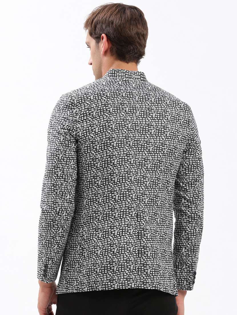 black cotton blend bandhgalas casual blazer - 21056126 -  Standard Image - 2