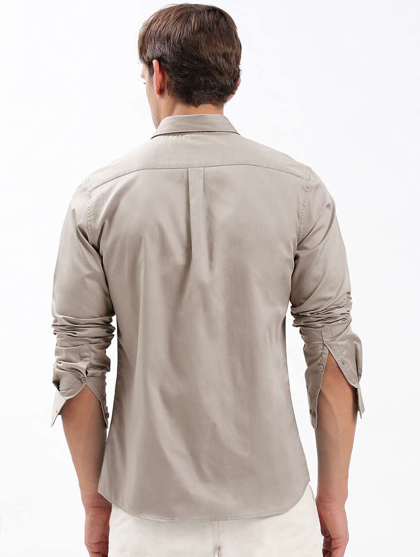 men long sleeved solid casual shirt - 21056158 -  Standard Image - 2