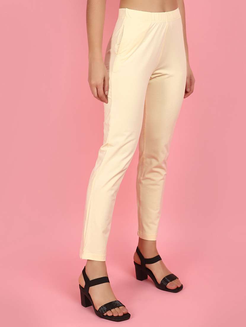 cream cotton peg trouser - 21056729 -  Standard Image - 2