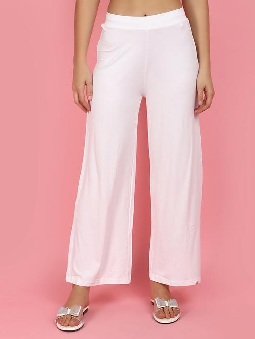 women white solids palazzos - 21056794 -  Standard Image - 0