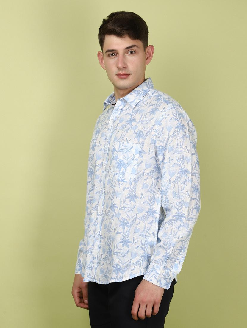 men light blue regular fit long sleeve casual shirt - 21056804 - Standard Image - 2