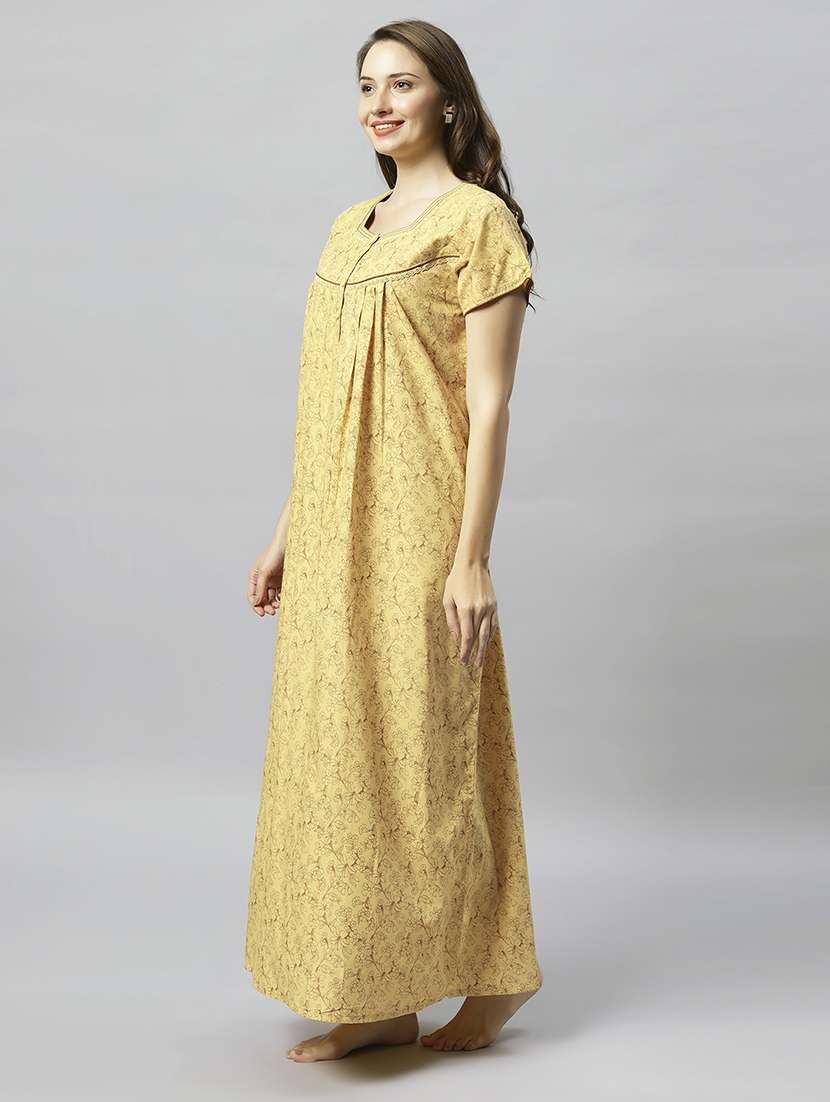 women floral print short sleeves nighty - 21056935 -  Standard Image - 2