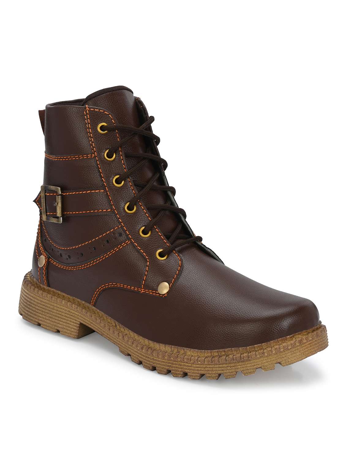 brown high ankle boots