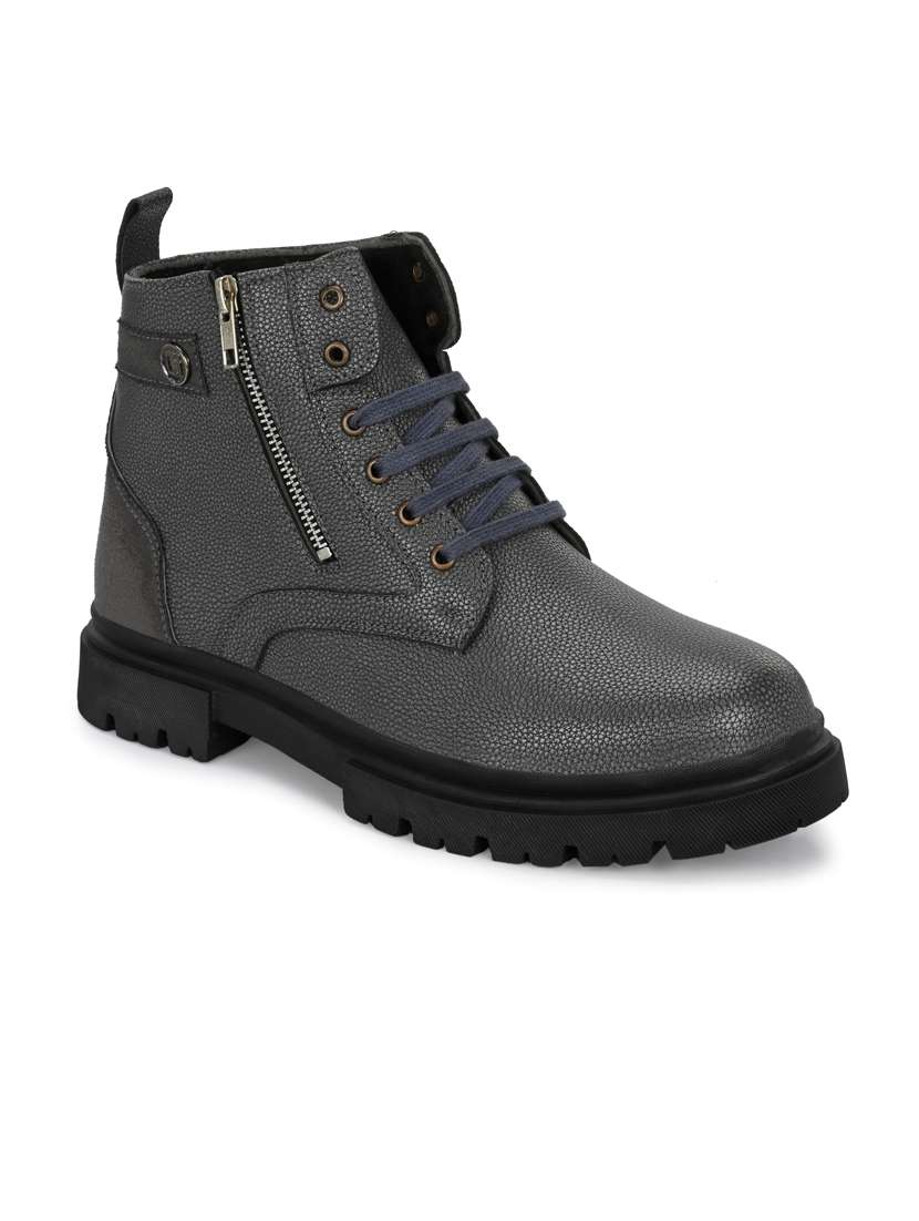 grey solid ankle boot