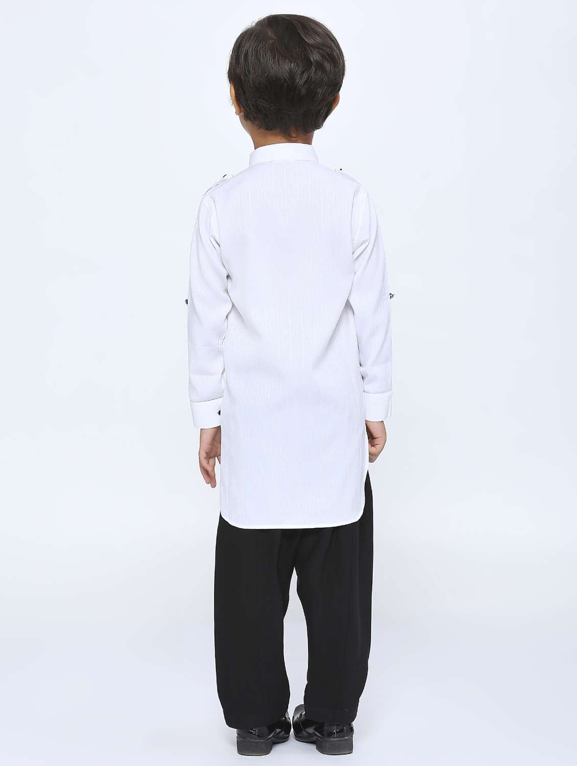 boys solid kurta & bottom set - 21057461 -  Standard Image - 2