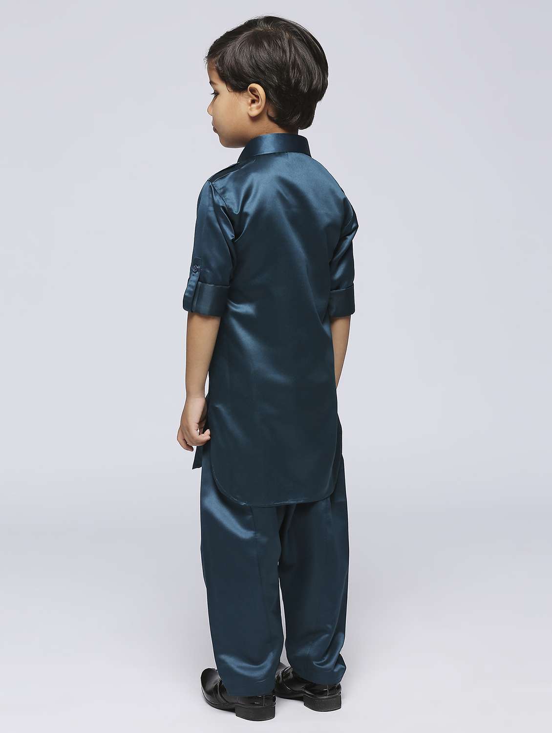 boys solid kurta & bottom set - 21057477 -  Standard Image - 2