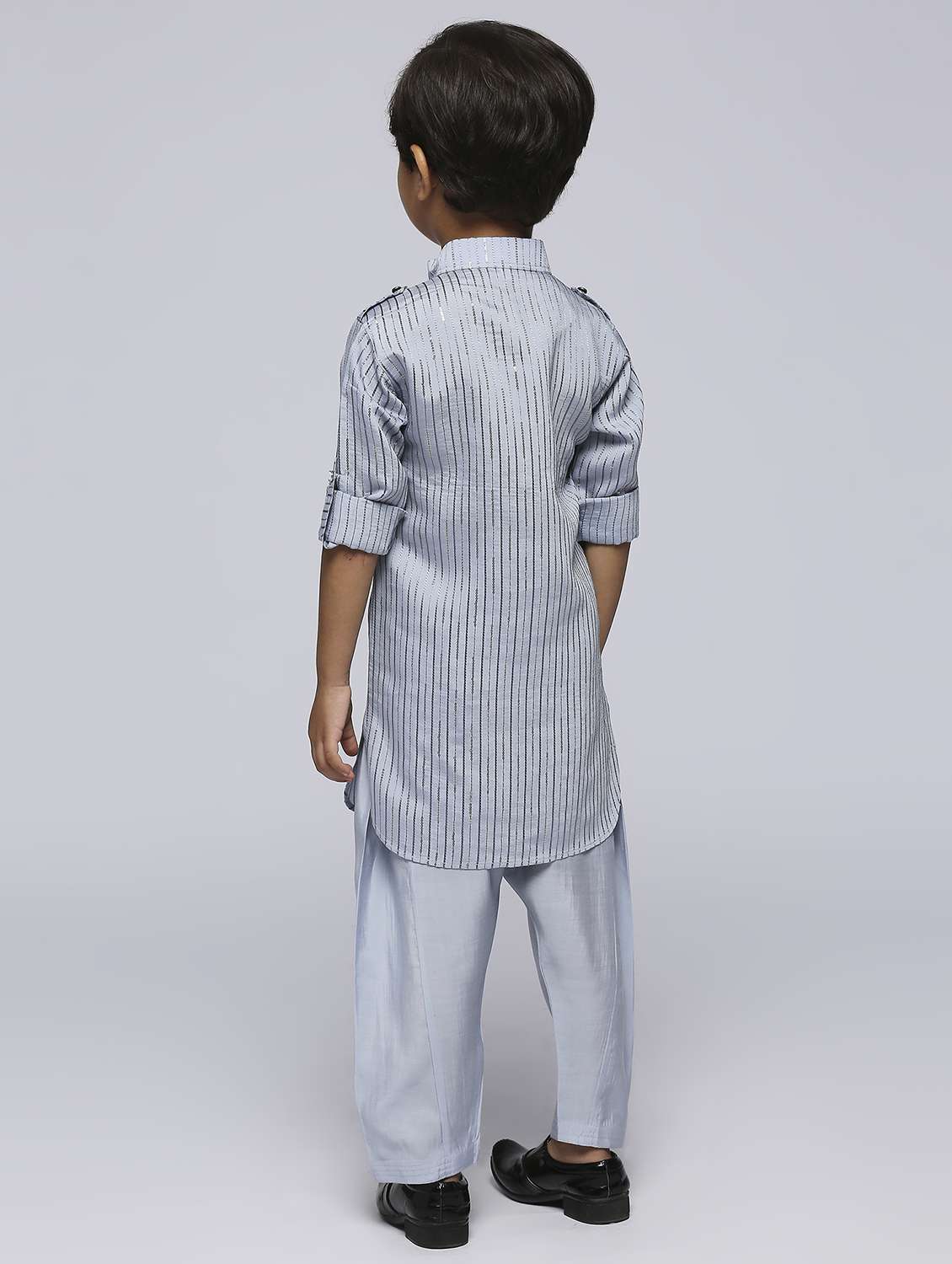 boys embroidered kurta & bottom set - 21057478 - Standard Image - 2