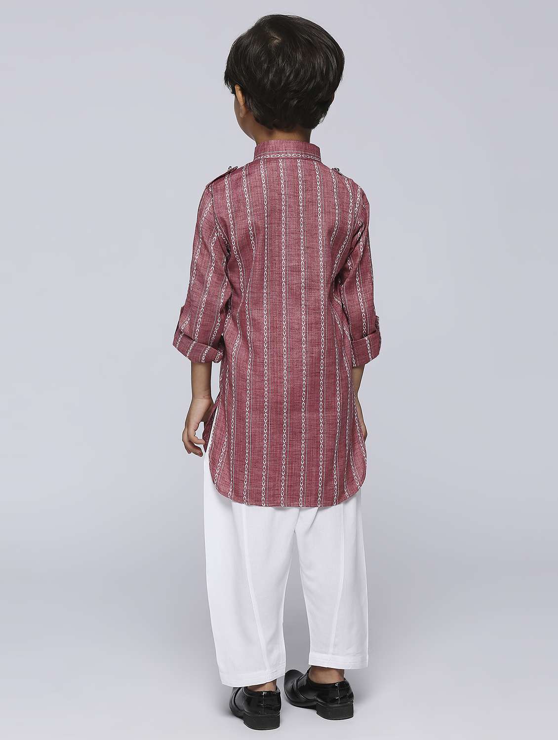 boys striped kurta & bottom set - 21057483 - Standard Image - 2
