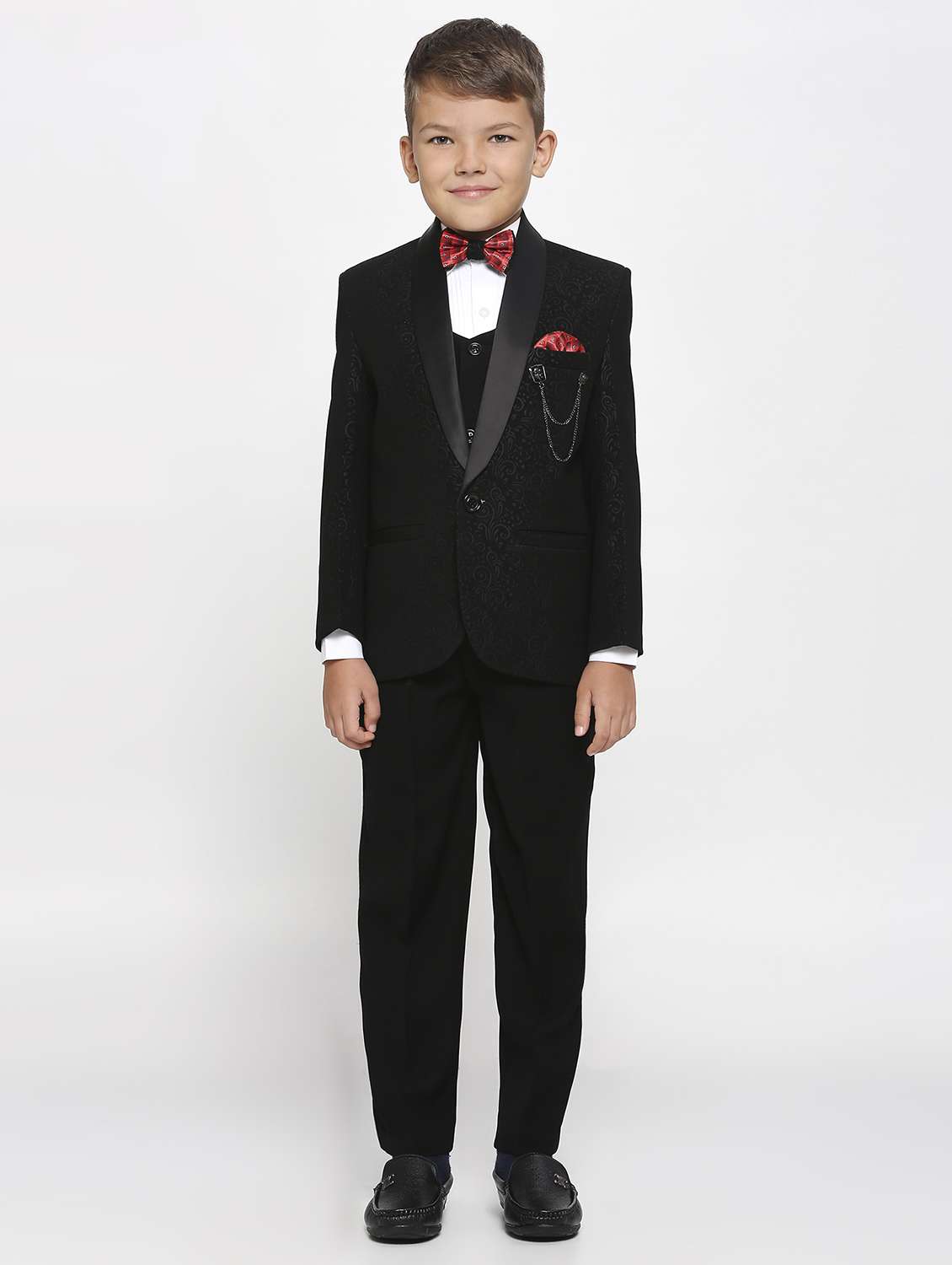 boys self design five piece suit set