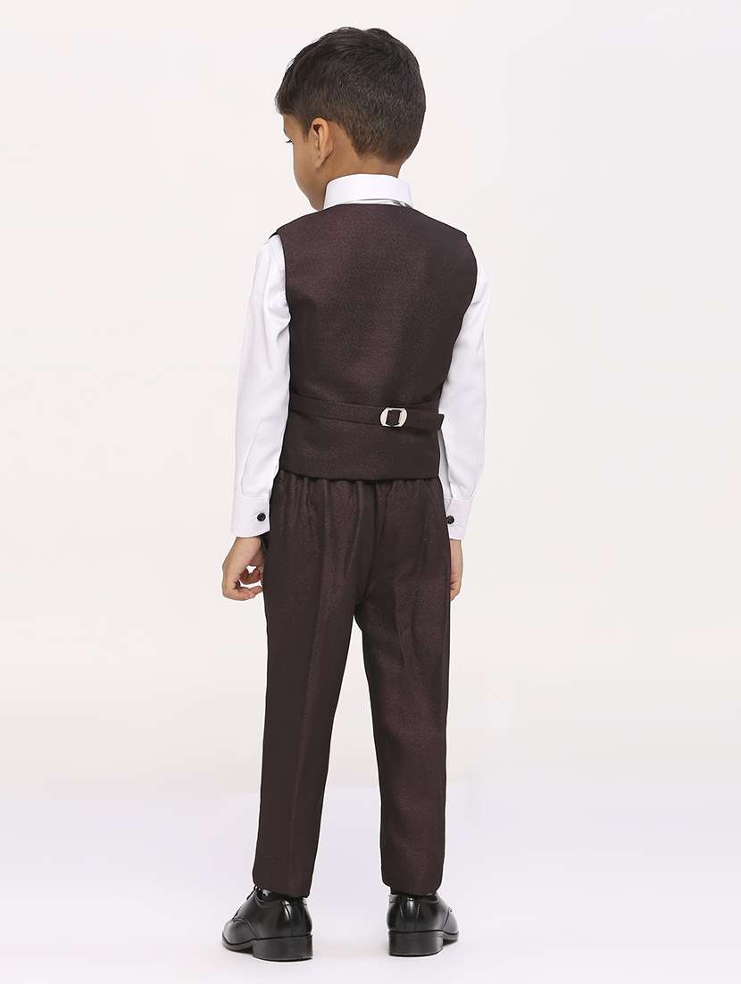 maroon cotton blend suit set - 21057570 -  Standard Image - 2