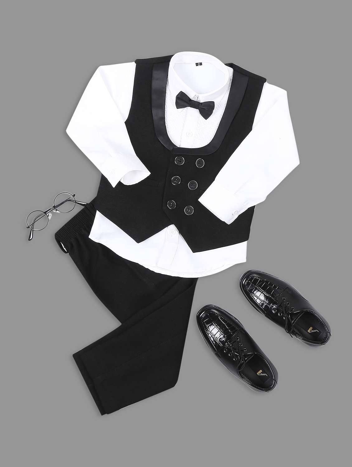 boys solid 3 piece suit set