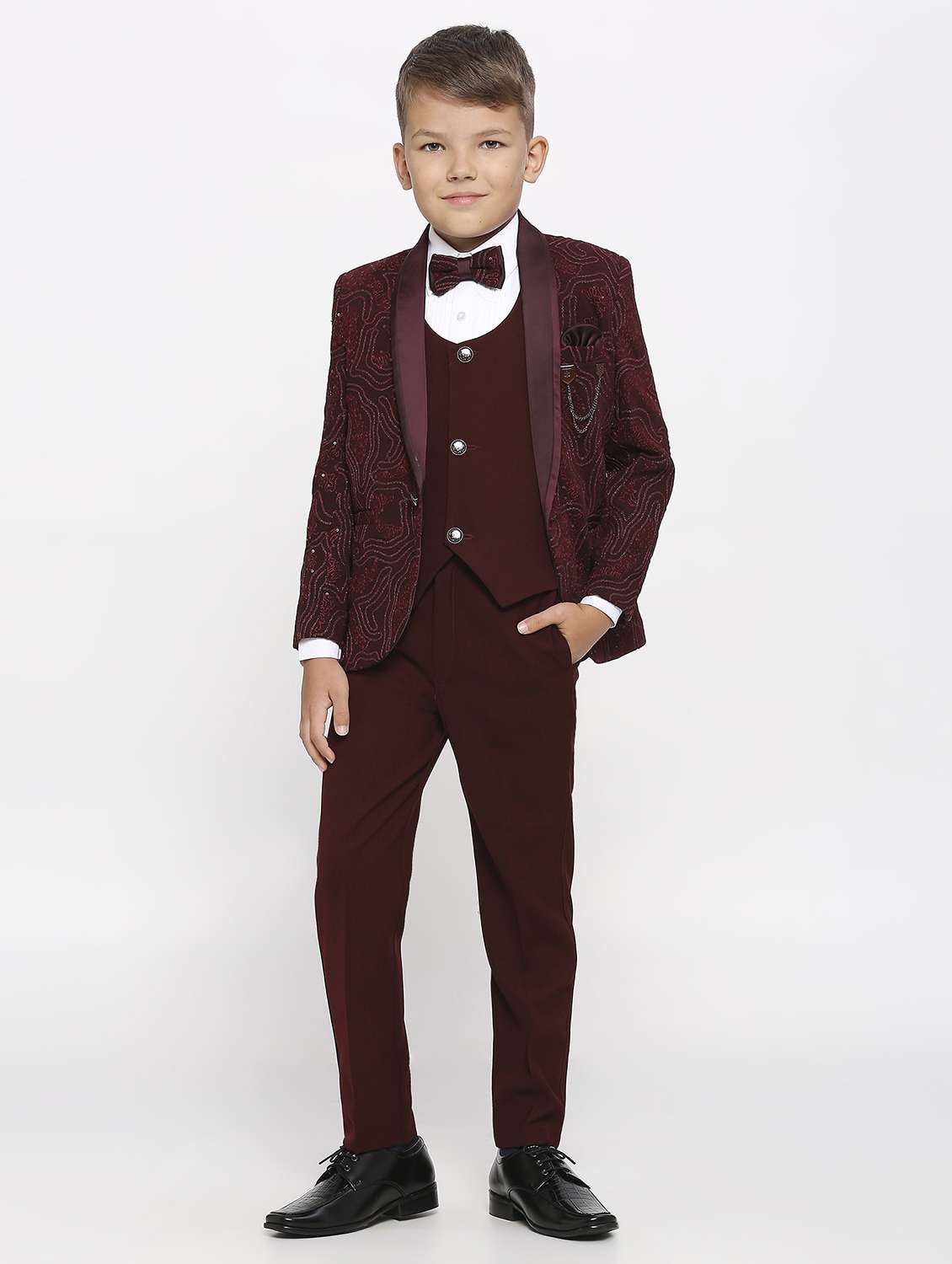 boys embroidered 5 piece suit set