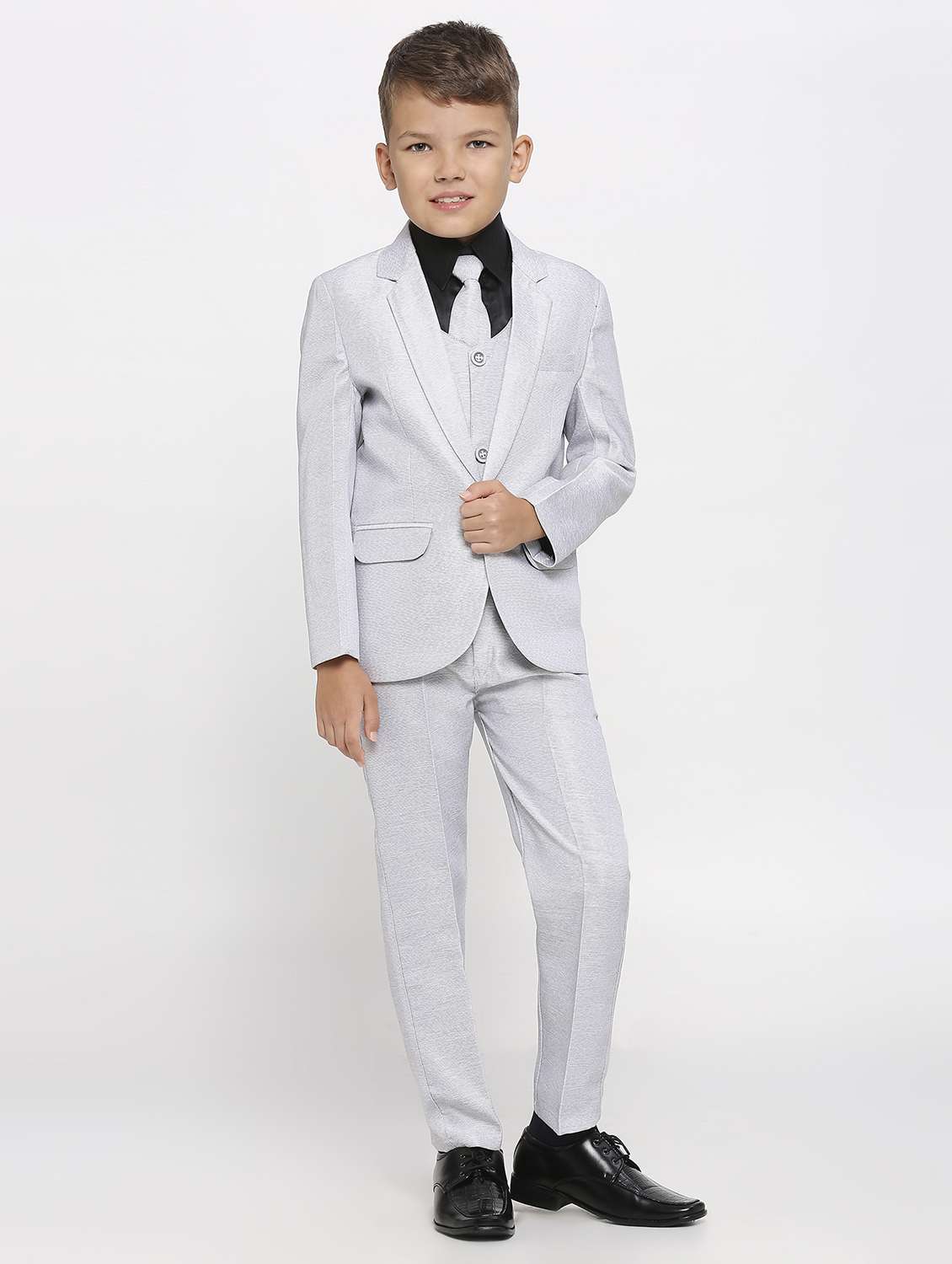 boys solid 5 piece suit set