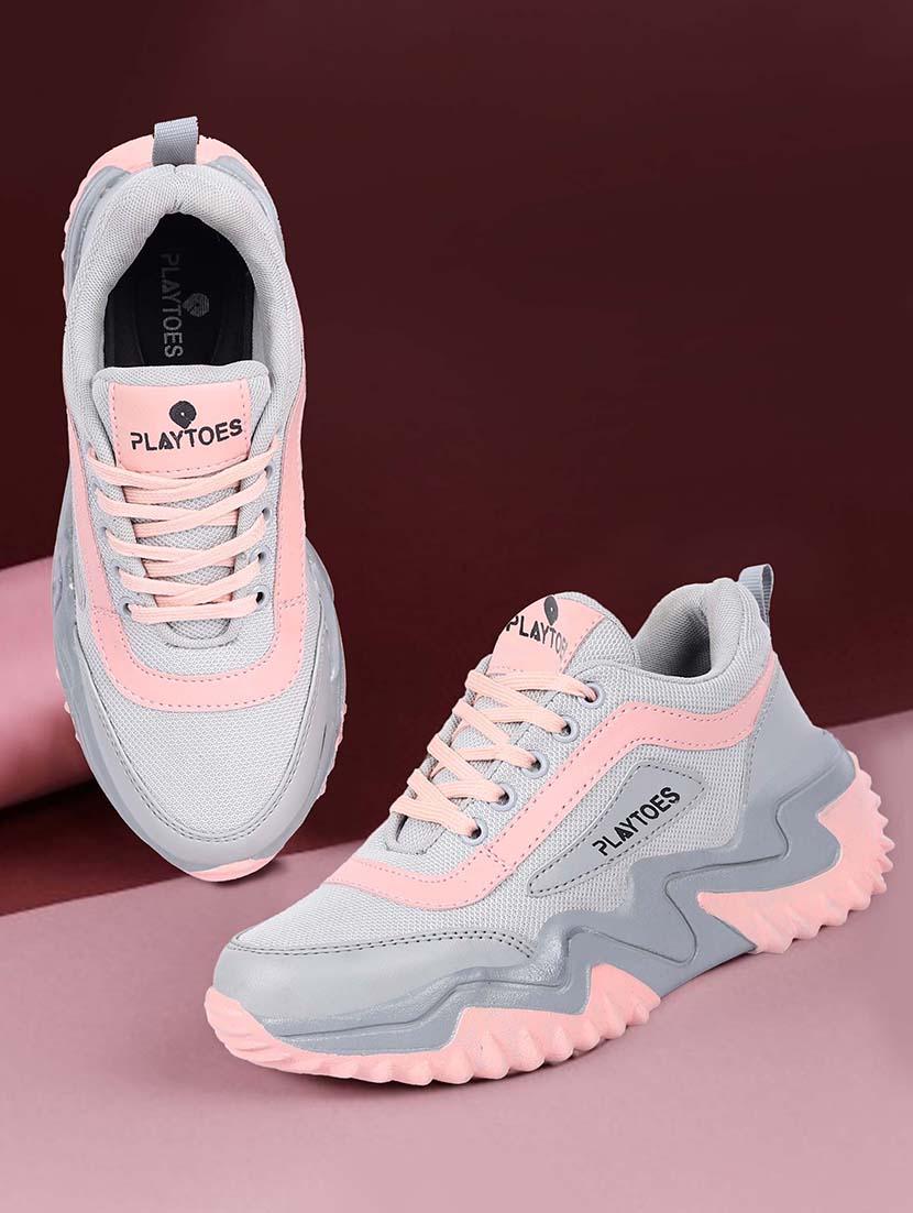 pink mesh laceup sneakers - 21057779 - Zoom Image - 0