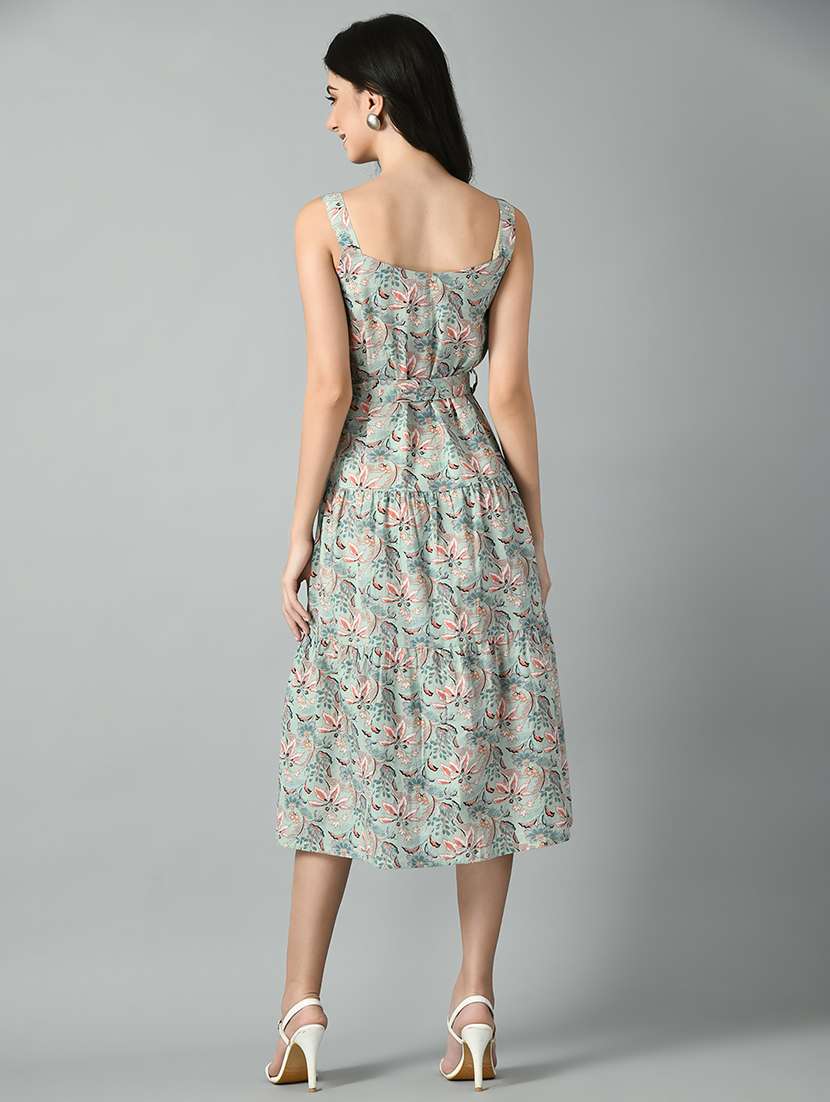 women green floral printed midi dress - 21057808 -  Standard Image - 2