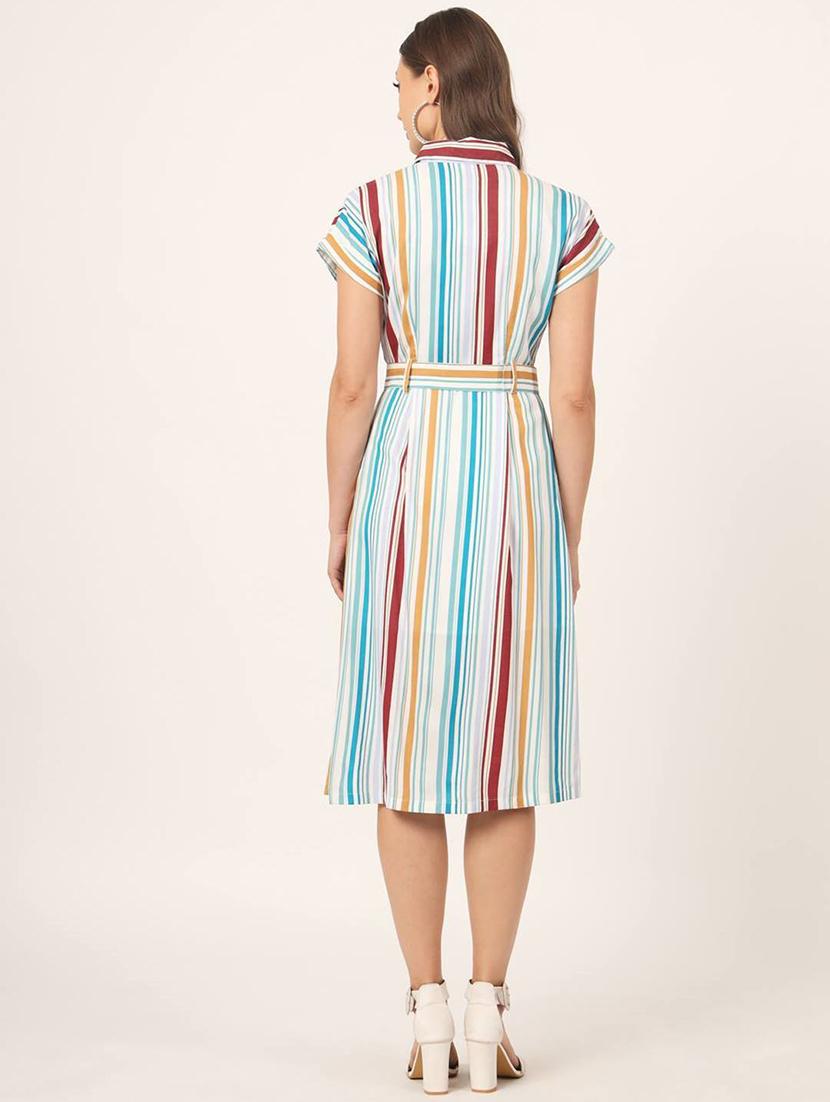 women white striped printed dress - 21057896 - Standard Image - 2