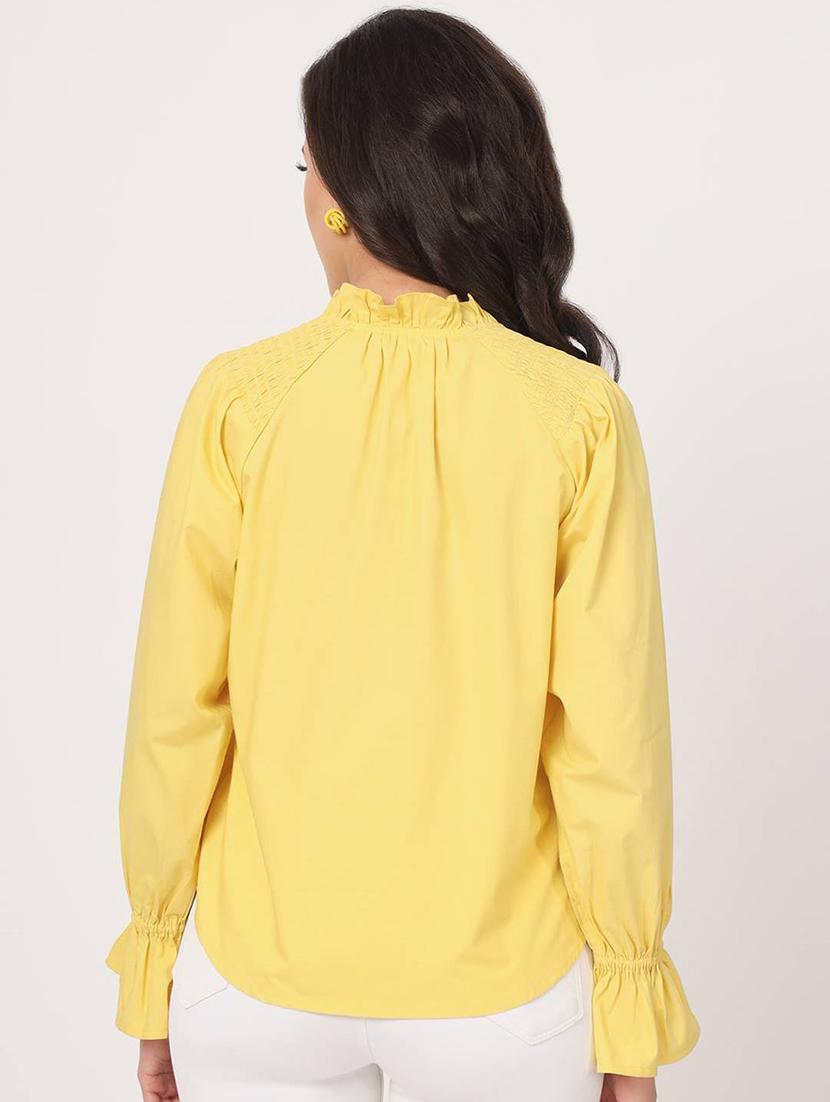 yellow solid regular shirt - 21058018 - Standard Image - 2