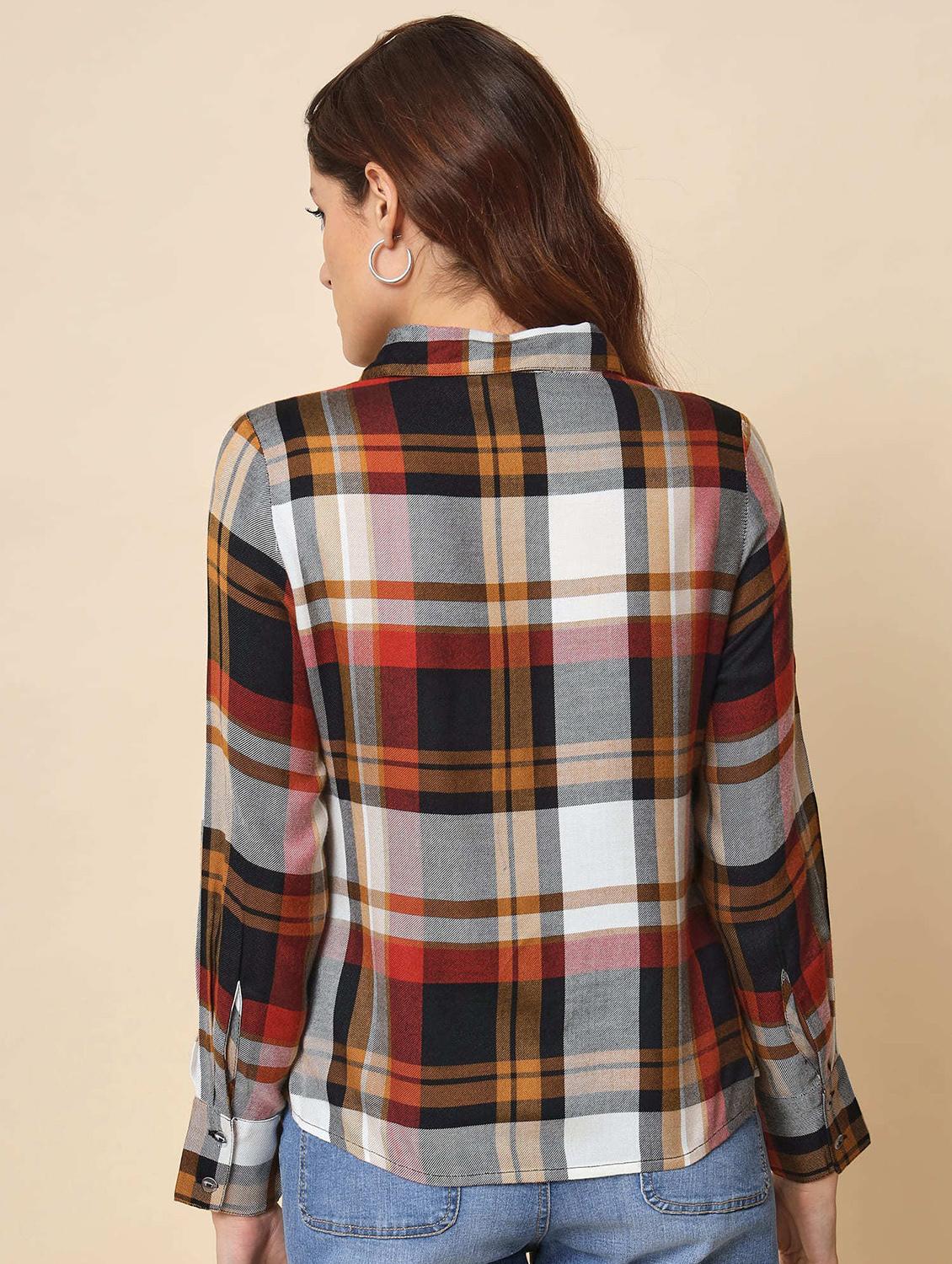 maroon checkered regular shirt - 21058026 - Standard Image - 2
