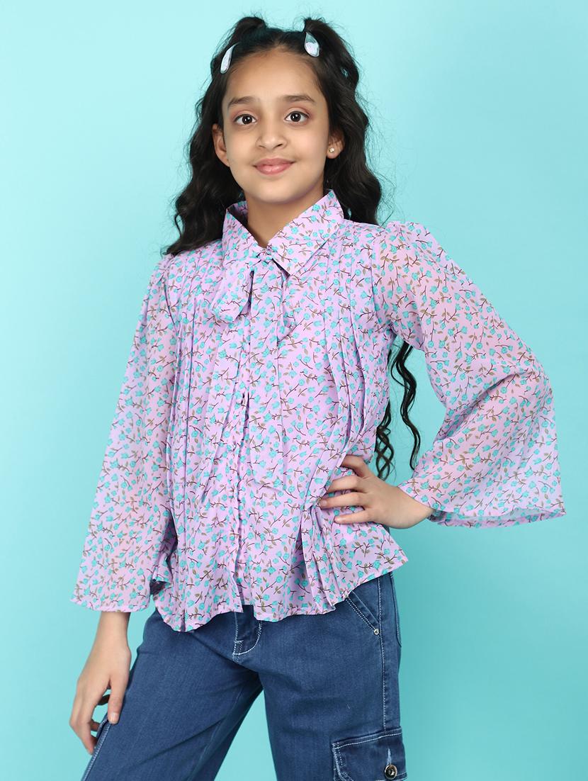 lavender printed cotton top - 21058103 - Standard Image - 2