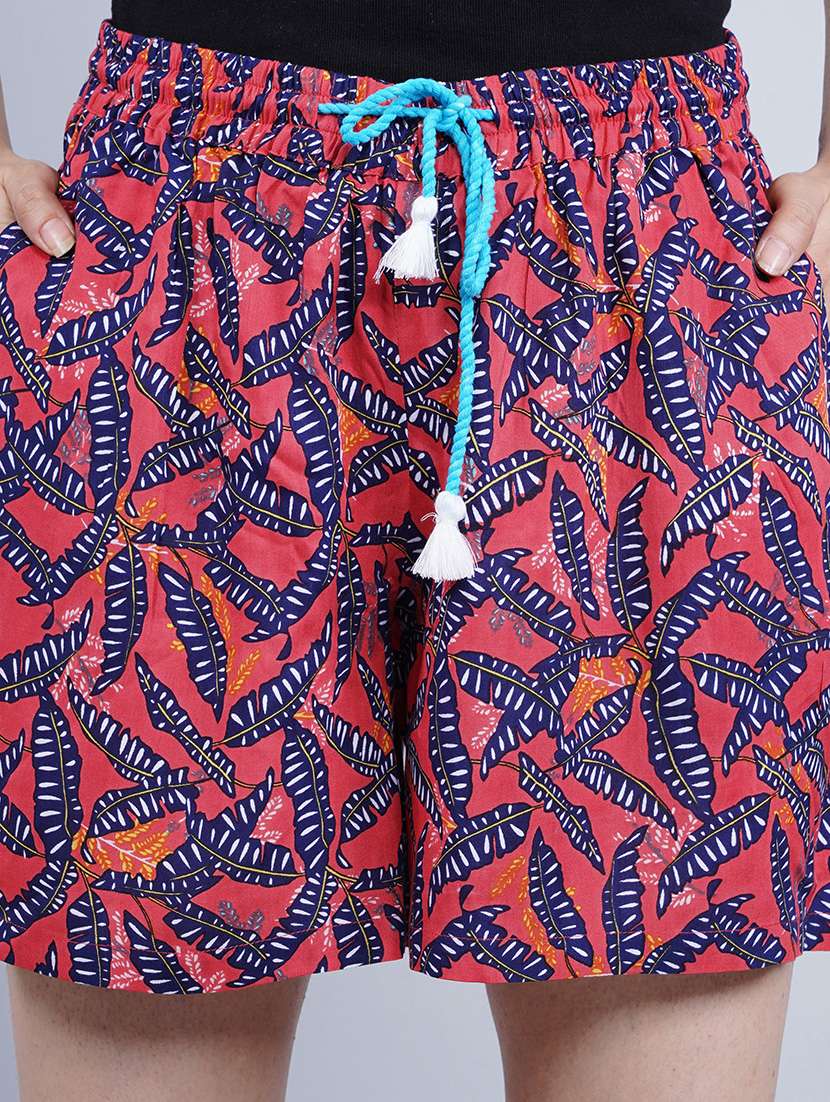 women printed mid rise short - 21058711 -  Standard Image - 2
