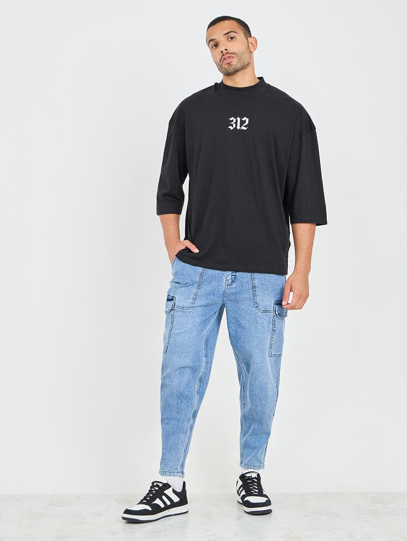 men mid rise solid cargos - 21059218 - Standard Image - 2