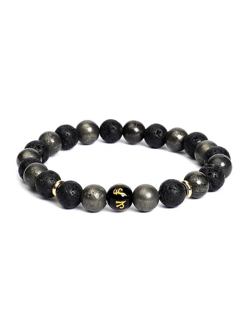 black crystal beaded bracelet - 21059231 - Standard Image - 2