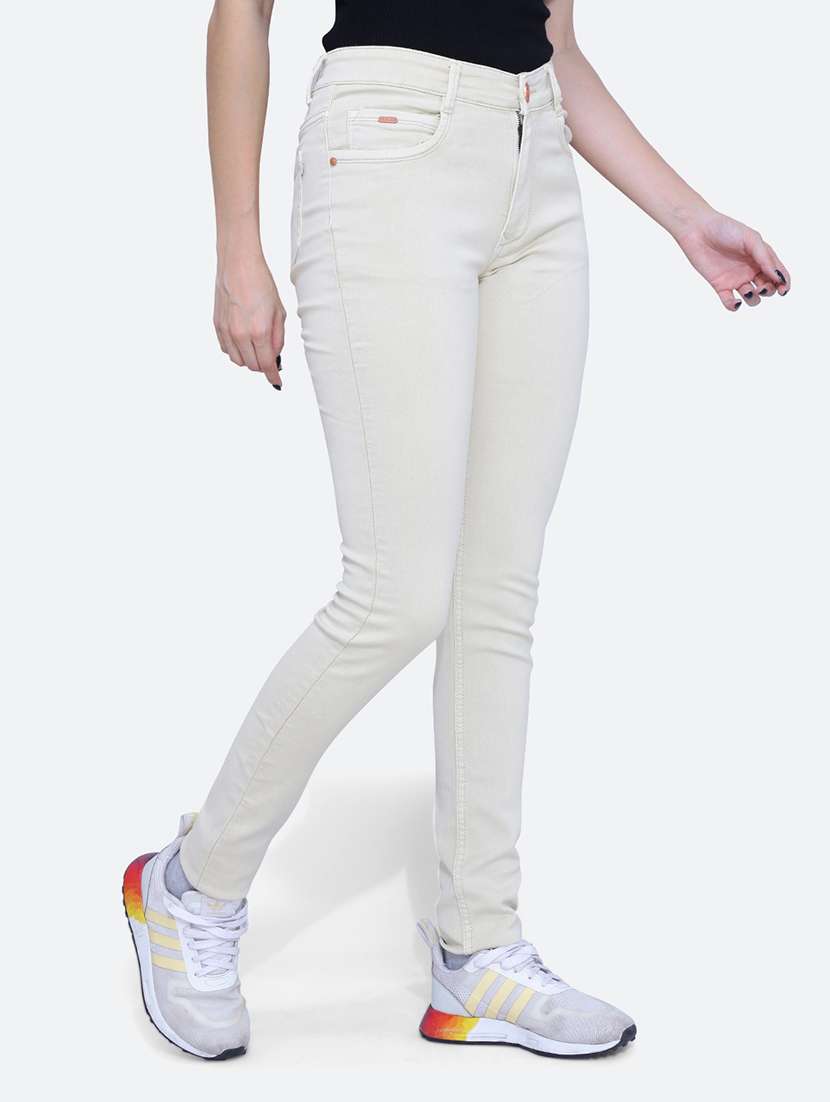 women solid white denim jeans - 21059535 -  Standard Image - 2