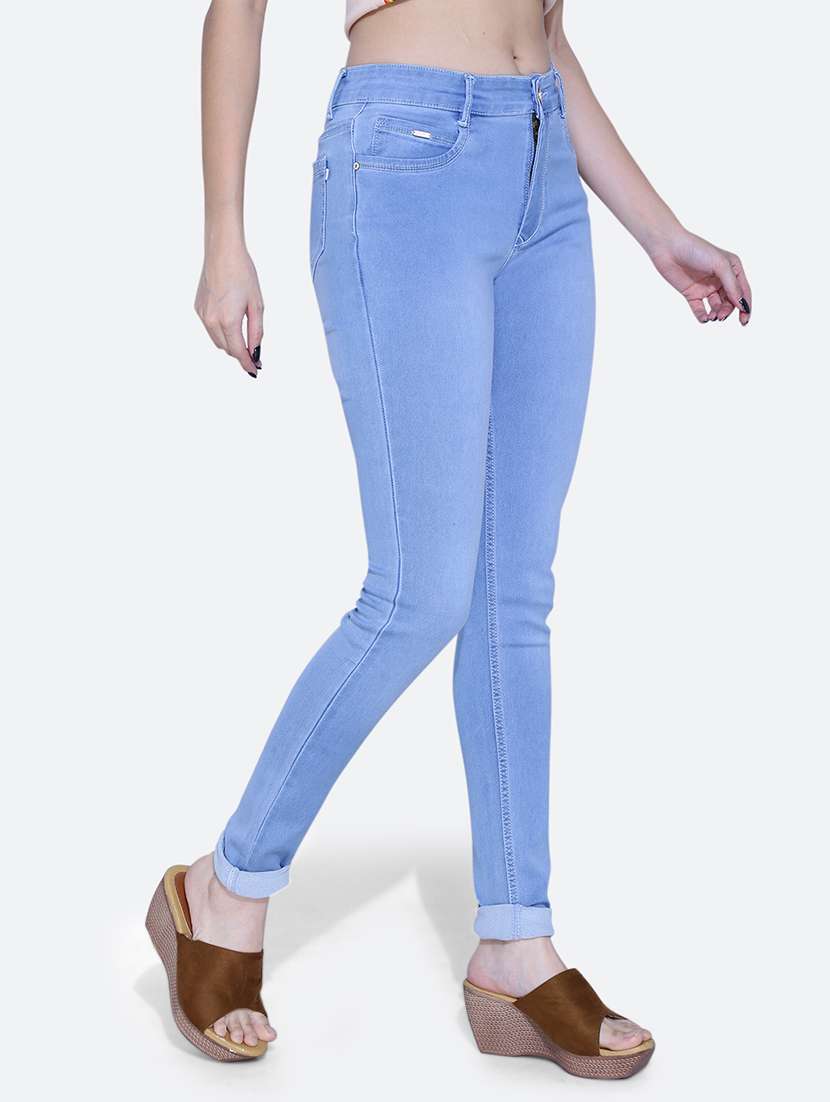 women solid light blue denim jeans - 21059577 -  Standard Image - 2