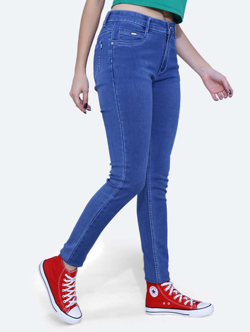 women solid blue denim jeans - 21059630 -  Standard Image - 2