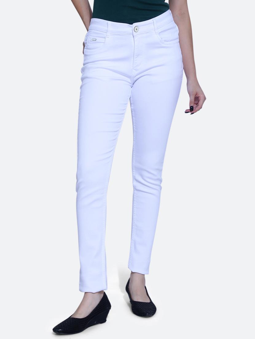 women solid optic white denim jeans - 21059650 - Zoom Image - 0