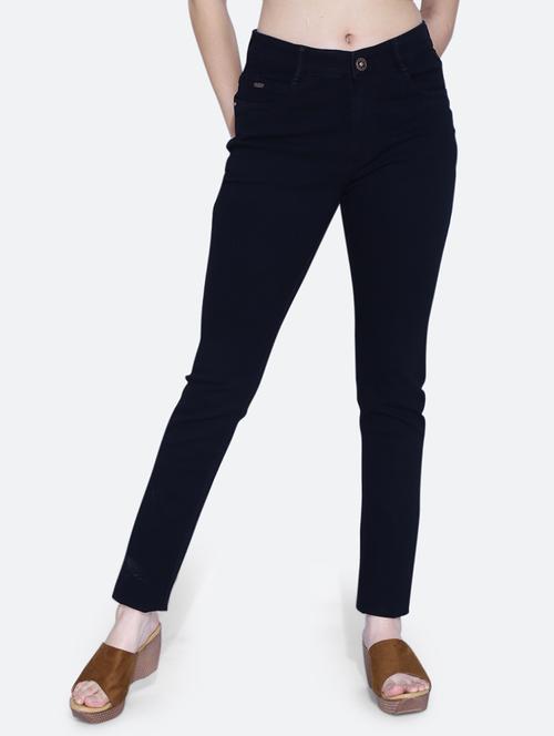 women solid black denim jeans - 21059661 -  Standard Image - 0