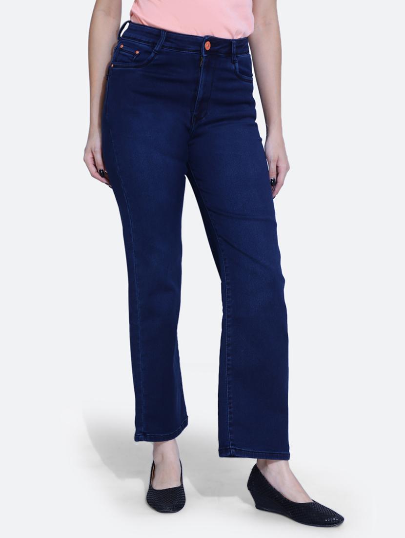 women solid navy blue denim jeans - 21059754 - Standard Image - 2