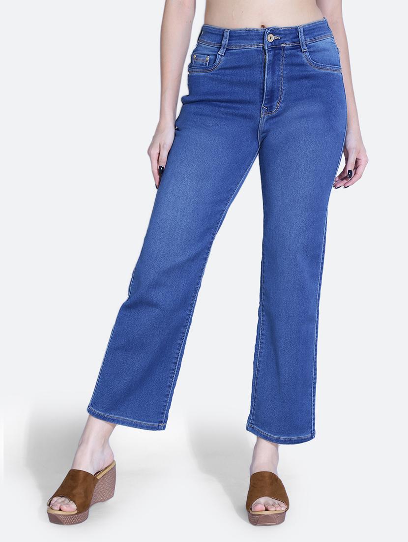 women solid blue denim jeans - 21059760 - Zoom Image - 0