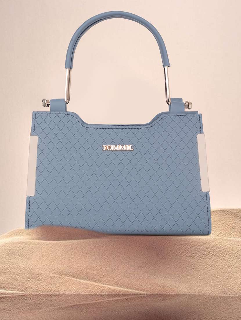 grey textured handbag