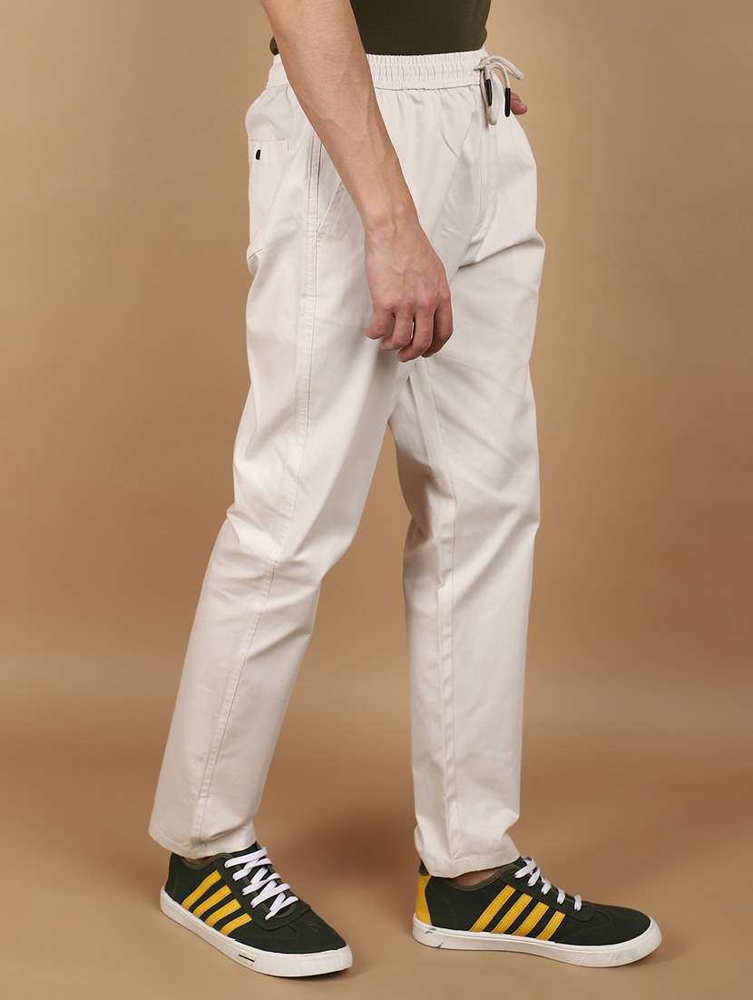 men solid cotton full length track pant - 21061619 -  Standard Image - 2