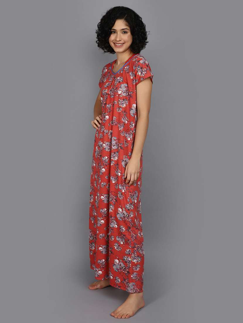 women rust cotton nighty  - 21061702 -  Standard Image - 2