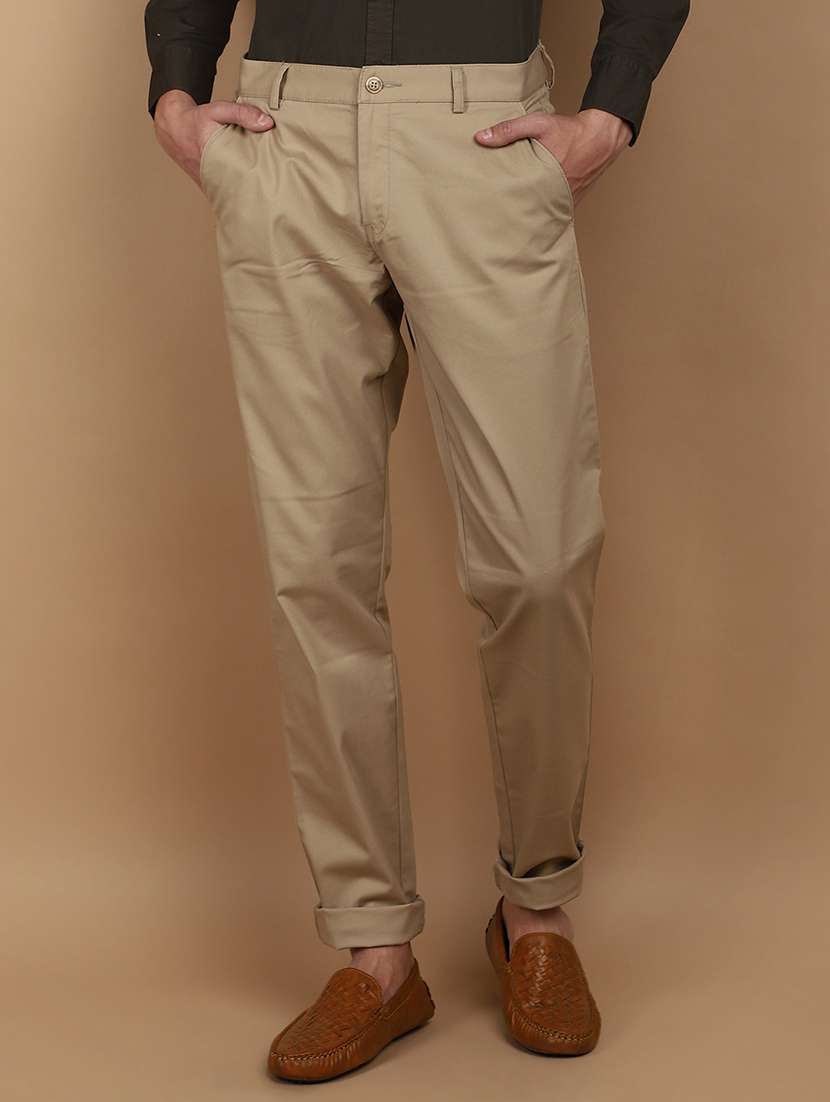 khaki cotton chinos casual trousers